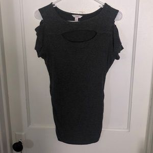 Womens open chest cold shoulder shirt L